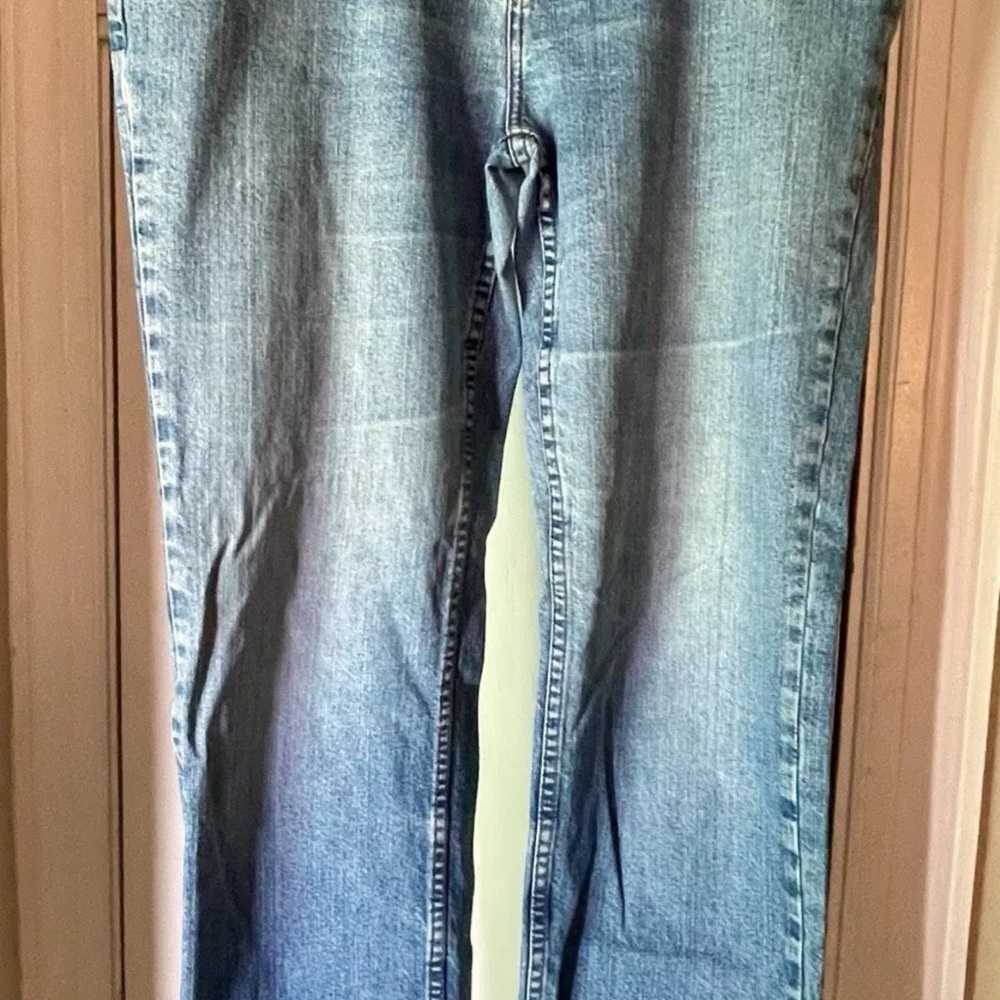 Vintage Harley Davidson Jeans Womens 14 Long Blue Denim Straight Leg Biker Moto
